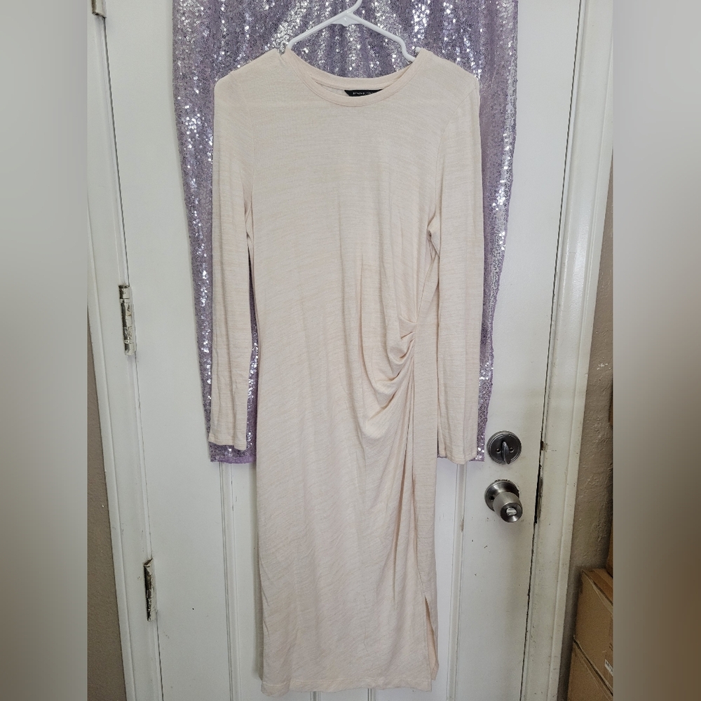Banana Republic Cream Mock Neck Bodycon Dress